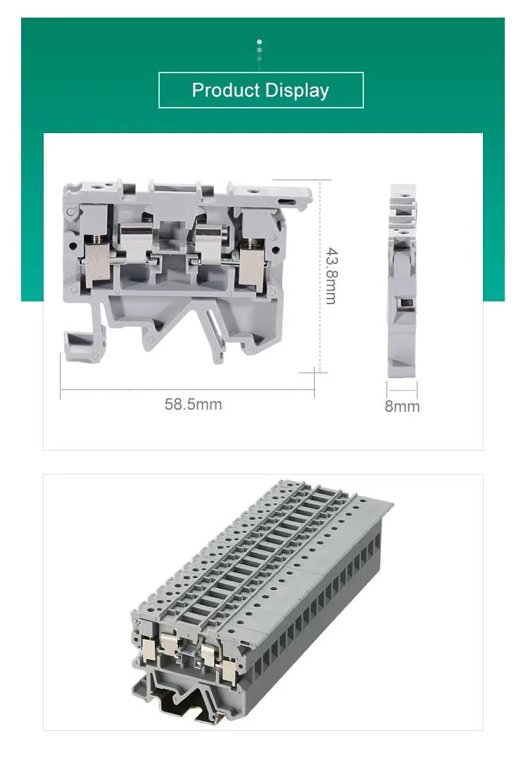 UK3N HESI Din Rail Screw Fuse Terminal Block