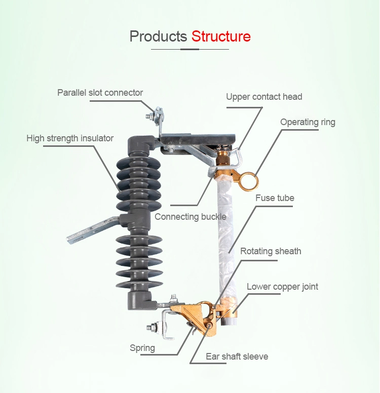 Outdoor 24kv Ceramic Expulsion Drop-out Fuse Cutout with Arc Chamber