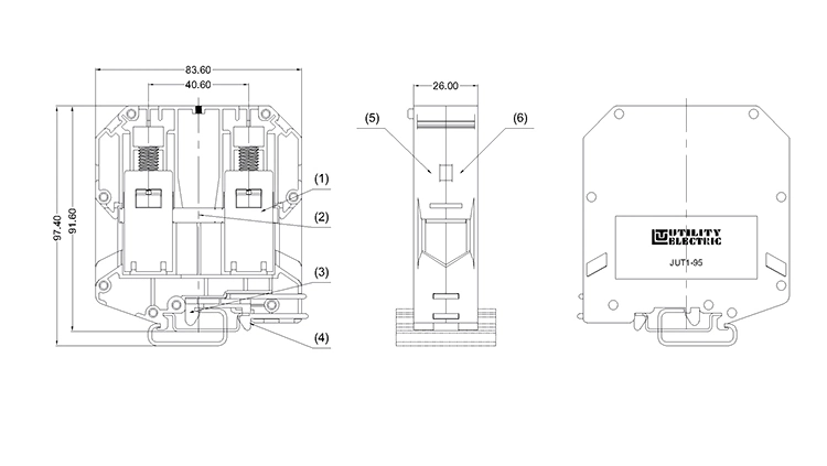 Large Current DIN Rail Terminal Block