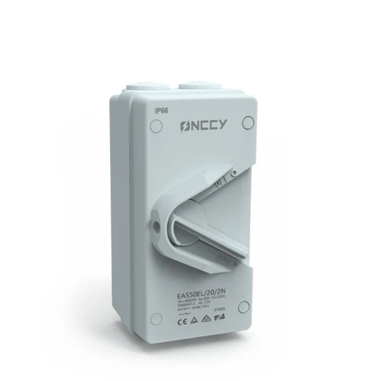 Rail DIN EAS50 interrupteur d'isolateur étanche AC 500V 1p/2p/3p/4p 20A/35A/63A interrupteur de déconnexion