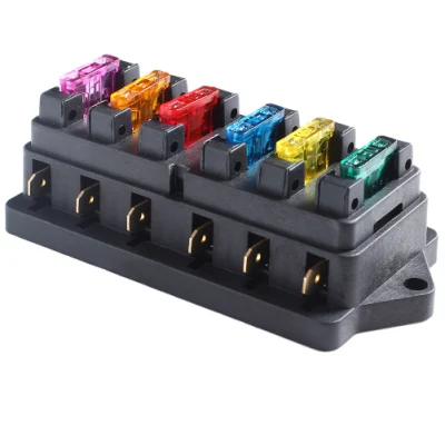 12V-24V Car 6 Way Circuit Standard Blade Fuse Box Holder